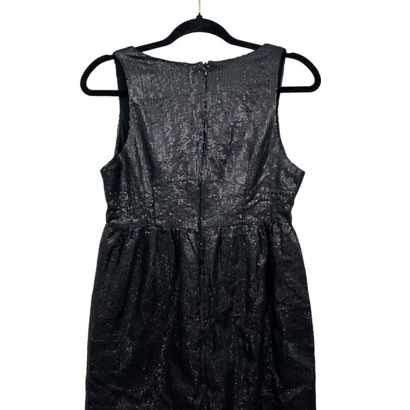 Akira Chicago Black Label Womens Sequin Sheath Dress Flower Detail Lined Black M - Picture 5 of 6